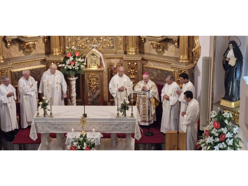 Monseigneur Vicente Jiménez Zamora, Administrateur apostolique du Diocèse de Huesca, visite la Maison-Musée lors de la fête de Sainte Thérèse Jornet Ibars